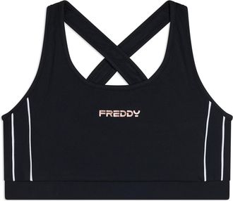 Freddy Top medio supporto in jersey tecnico con spalline incrociate