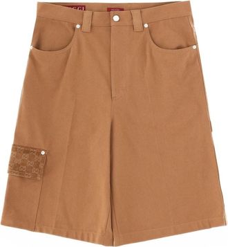 Gucci Cotton Bermuda Shorts - Heren - Korte Broeken - Bruin - L - Katoen - Korte Broeken