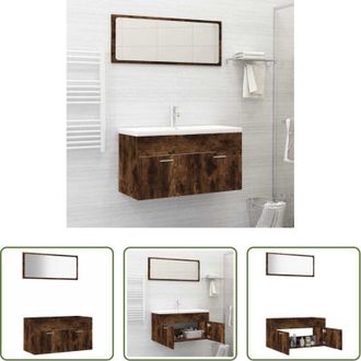 vidaXL vidaXL Mobili da bagno - Set Mobili da Bagno 2 pz Rovere Fumo in Legno Multistrato