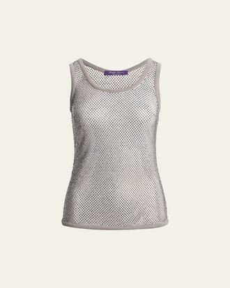 Ralph Lauren Collection Melony Embellished Mesh Tank Top