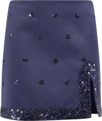Semicouture Minirok - Dames - Korte rokken - Blauw - L - Polyester - Rokken