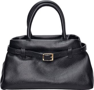 Luisa Vannini Zwart Rundleer Tas