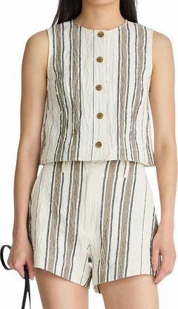 Apiece Apart Womens Godet Tank Top In Affogato Stripe