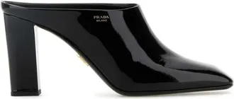 Prada Leather Mules 85mm - Dames - Muiltjes - Zwart - 35 EU - Leer - Schoenen