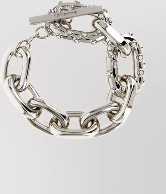 Paco Rabanne bold chain link bracelet embellished with stones