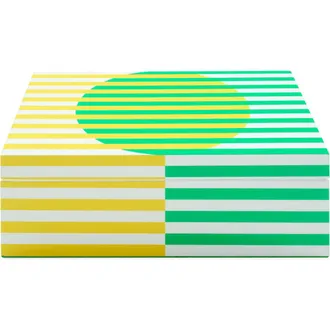 Jonathan Adler Copenhagen Lacquer Box in Yellow /Green /White at Nordstrom, Size Medium