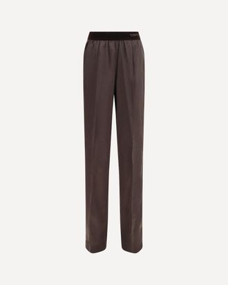 Tom Ford Pantaloni in raso di seta stretch Woman L