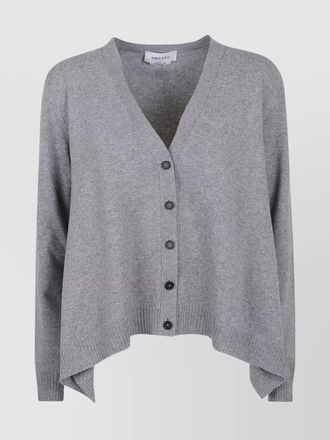 Alexander McQueen vneck cardigan with volume and ribbed hem
