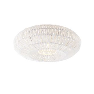 QAZQA Qazqa - Retro/vintage Plaf&oacute;n Retro Blanco - Lina Acero /cuerda Redonda Adecuado Para Led Max. 1 X 60 Watt