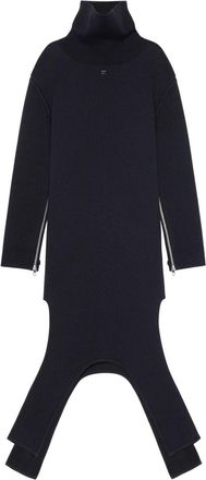 Courr&egrave;ges knit maxi dress - women - Merino - S - Black