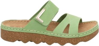 Rohde Groene damessandaal - Comfortabel nubuck - Dames - Sandalen - Groen - 38 EU - Schoenen