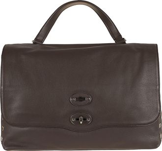 Zanellato Brown Postina Saeta Nappa Leather Shoulder Bag