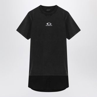 Balenciaga Black Washed Loop Sports Icon Mini Dress