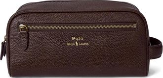 Polo Ralph Lauren Leren toilettas - DARK BROWN