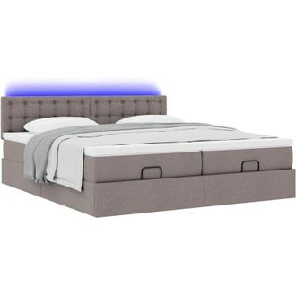 vidaXL Estructura De Cama Otomana Colchones Tela Gris Pardo 180x200 Cm Vidaxl