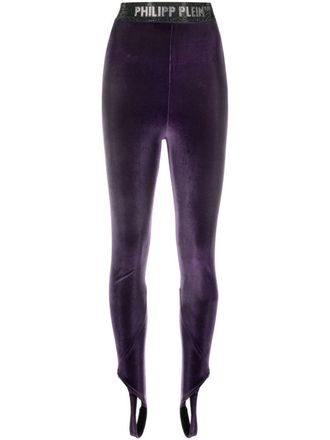 Philipp Plein Legging met logoband - Paars