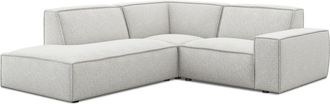 Castlery Customized White Performance Left-Facing Side Chaise Sectional Sofa | Jonathan by Castlery, Grey, Low-to-the-Ground Silhouette