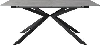 Urban Meuble Mesa de comedor rectangular extensible 150-180 cm efecto hormig&oacute;n gris