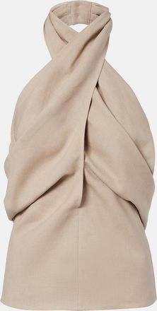 Magda Butrym Top de lino drapeado