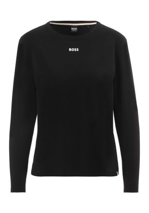 HUGO BOSS Langarmshirt BOSS, Herren, Gr. XL, schwarz, Jersey, Obermaterial: 95% Baumwolle, 5% Elasthan, unifarben, Basic, regular fit, Rundhals, Shirts Langarms
