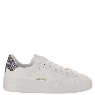 Golden Goose Leather Star Patch Glitter Sneakers