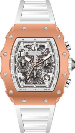 Invicta Racing 69702 Herenhorloge - Quartz Uurwerk - Acryl met Zilveren Wijzerplaat - 43 mm