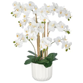 Gasper Kunstpflanze Orchidee im Weissen Topf H: 80 cm