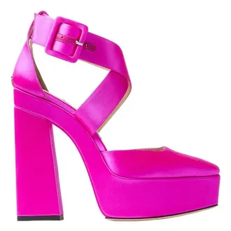 Jimmy Choo London Gian 140 Satin Platform Pumps, Brand Size 36 ( US Size 6 )