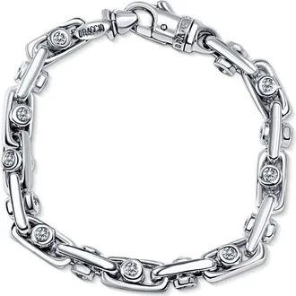 Pompeii3 Mens 14k Gold (70gram) or Platinum (126gram) 8mm Diamond Bracelet 9