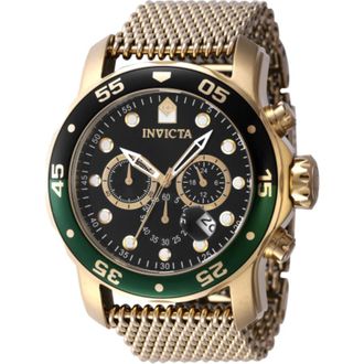 Invicta Pro Diver Chronograph GMT Quartz Black Dial Sprite Bezel Mens Watch 47632