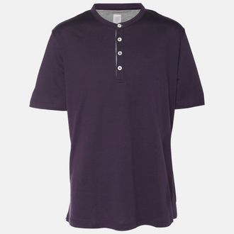 Eleventy Purple Jersey Henley T-Shirt