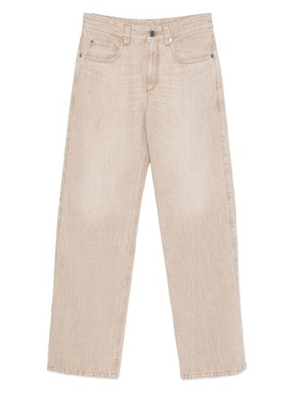 Brunello Cucinelli washed cotton jeans - Neutrals