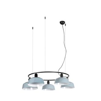 Netlighting Tatawin Medium Pendant Ceiling Light Black Gloss Grayish Blue 5x E27
