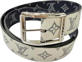 Louis Vuitton Pre-owned Canvas Belt - Heren - Vintage Accessoires - Beige - ONE Size - Leer - Vintage