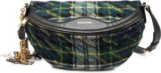 Balenciaga Pre-owned Balenciaga Diagonal Quilted Wool Allover Logo Souvenir Belt Bag XS Ladies 9W5FPPBGKIKUCSQR