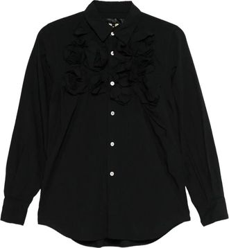 Comme Des Garçons Blouse met bloemenapplicatie - Zwart