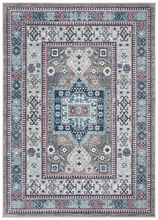 Safavieh Alfombra tradicional de polipropileno gris/azul, 122 x 183 cm