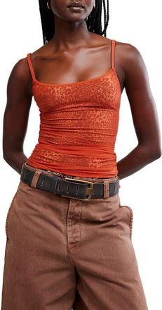 Free People Sugar and Spice Animal Print Camisole in Brown/cheetah Combo at Nordstrom, Size X-Small