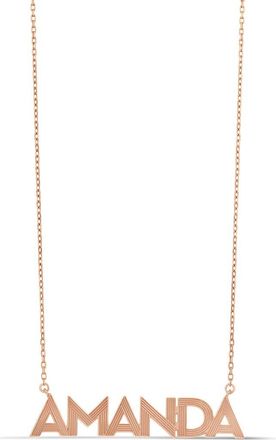 SHYMI Fluted Name Pendant Necklace in Rose at Nordstrom