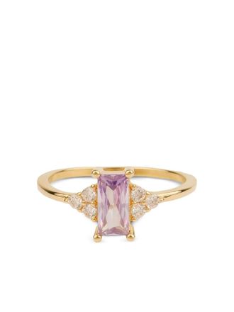 All the Luck in the World Oasis zirconia-embellishment ring - women - Gold Plated Brass/Zirconia - 5