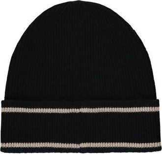 Balmain Womens Black Merino Wool Beanie Accessory
