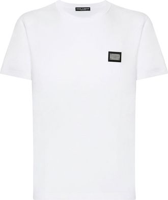 Dolce & Gabbana logo-tag cotton T-shirt - men - Cotton - 60 - White