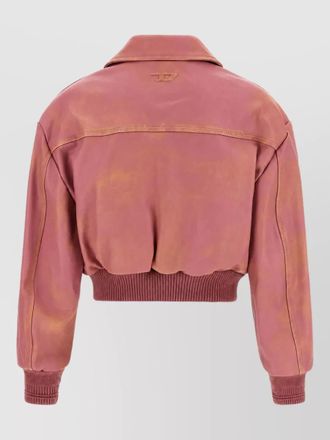 Diesel lamb leather cropped oversized jacket