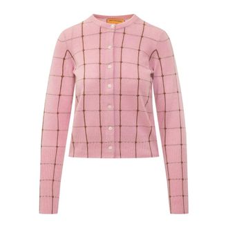 Guest In Residence Jane Checker Cardigan - Knitwear - Mujer - Rosa - M