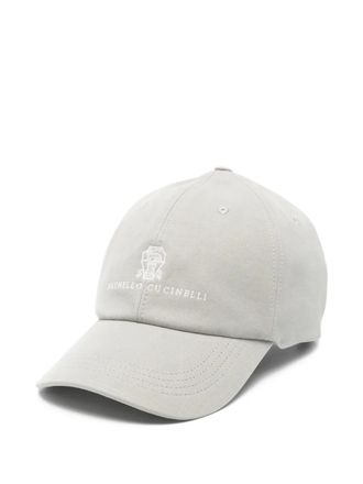 Brunello Cucinelli logo baseball cap - Grijs
