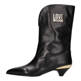 Love Moschino Leren enkellaarzen - Dames - Schoenen - Zwart - Maat: 38 EU Leer
