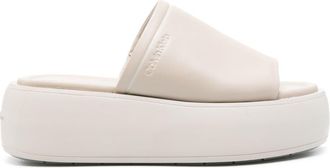 Calvin Klein 60mm leather flatform sandals - women - Leather - 41 - Neutrals