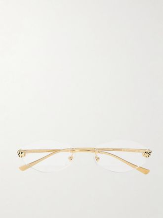 Cartier Occhiali Da Vista In Metallo Dorato Con Montatura Esagonale Panth&egrave;re De Cartier - Oro