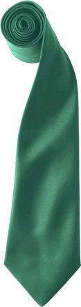 Premier Kleuren Heren Satin Clip Tie (Pakket van 2) (Smaragd)