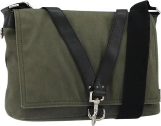 Valentino Pre-owned Canvas Shoulder Bag - Dames - Vintage Schoudertas - Groen - ONE Size - Leer - Vintage